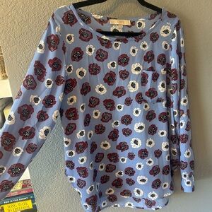 LOFT Long Sleeve Floral Blouse